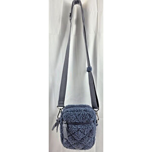 Vera Bradley Shoulder/Crossbody/Belt Wool Solid Blue w/Silver Hardware Accents